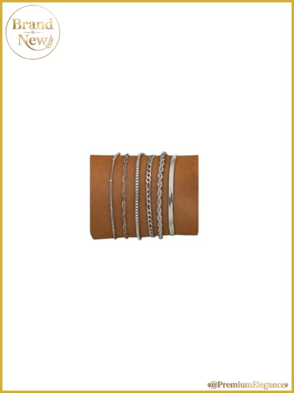 6pc Gold Bracelet Set 14k Gold Plated Stainless Steel